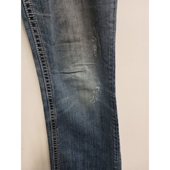 VTG Y2K Rerock For Express Womens Bootcut Jeans Size 8L Blue Faded Streetwear - Picture 3 of 12